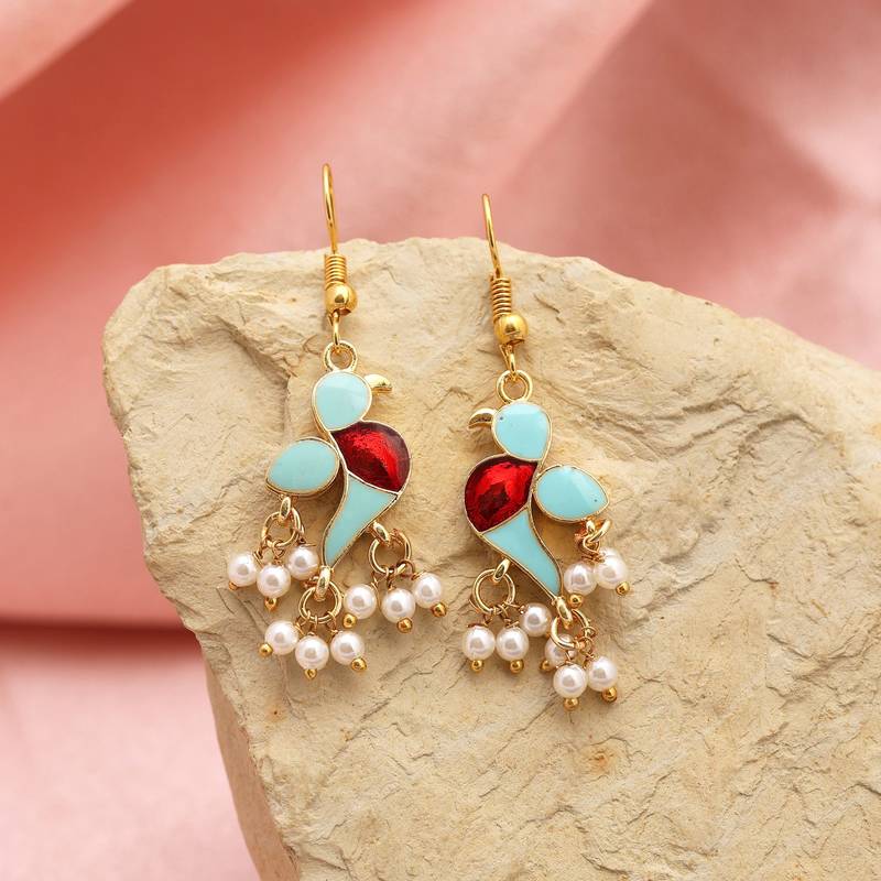 Sky blue color meenakari earrings