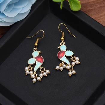 Sky blue color meenakari earrings 2