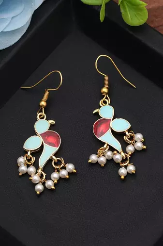 Sky blue color meenakari earrings