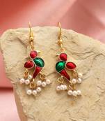 Red color meenakari earrings