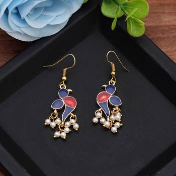 Blue color meenakari earrings 2