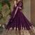 Royal purple georgette zari and sequins embroidered gown with dupatta