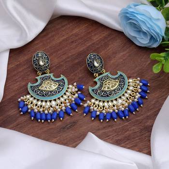 Blue color mint meena earrings 2