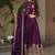 Royal purple georgette zari and sequins embroidered gown with dupatta