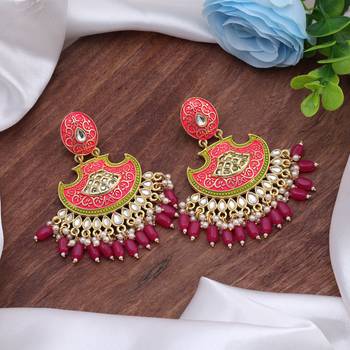 Rani color mint meena earrings 2