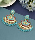 Firozi color mint meena earrings