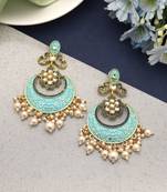 Firozi color mint meena earrings