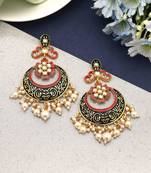 Black color mint meena earrings