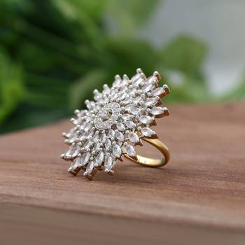 White color american diamond ring 1