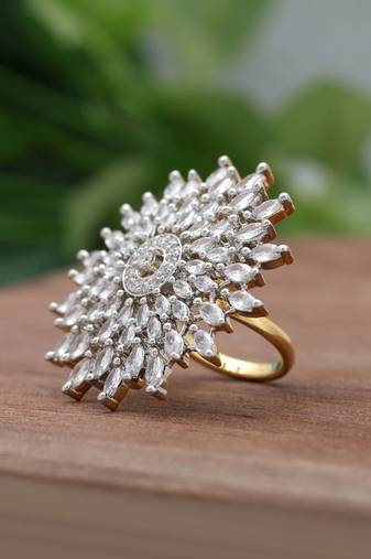 White color american diamond ring