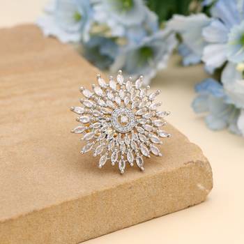 White color american diamond ring 2