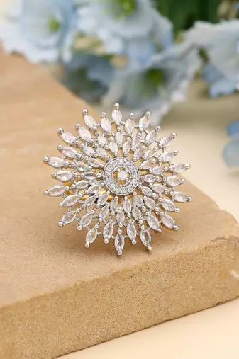 White color american diamond ring