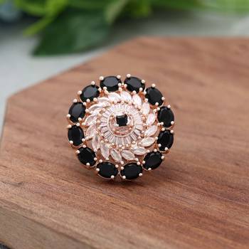 Black color american diamond ring 1