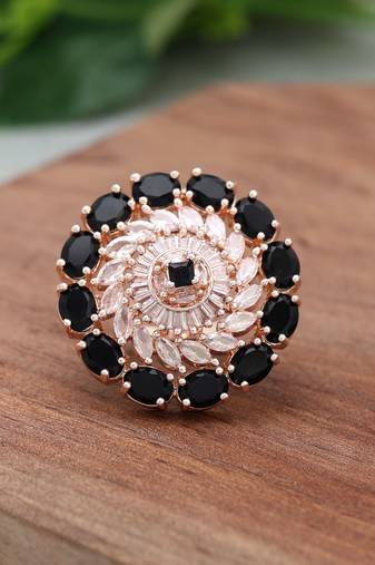 Black color american diamond ring