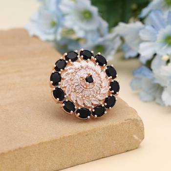 Black color american diamond ring 2
