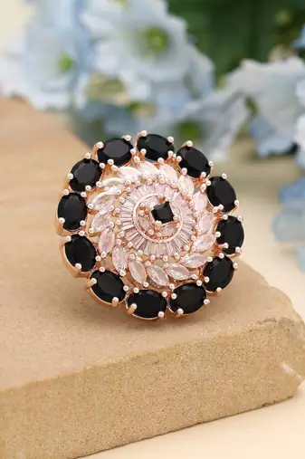 Black color american diamond ring