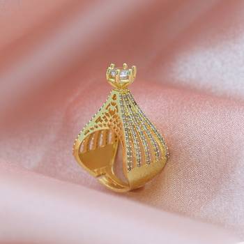 Gold color american diamond ring 1