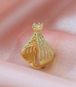 Gold color american diamond ring