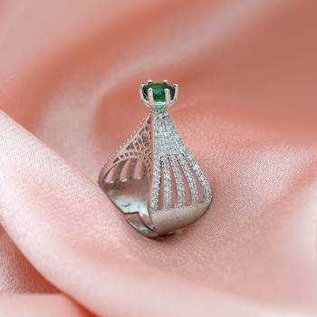 Green color american diamond ring 1