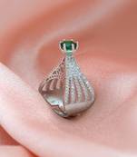 Green color american diamond ring