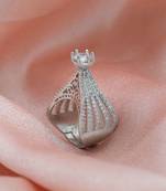 Silver color american diamond ring