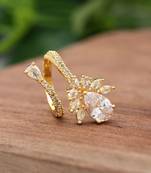 Gold color american diamond ring