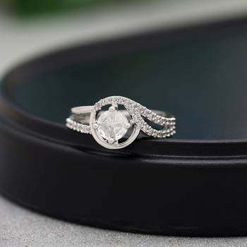 Silver color american diamond ring 1