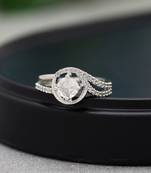 Silver color american diamond ring