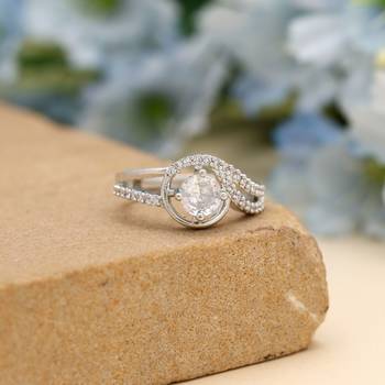 Silver color american diamond ring 2