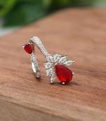 Red color american diamond ring