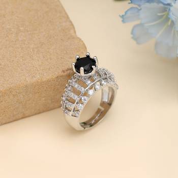 Black color american diamond ring 1