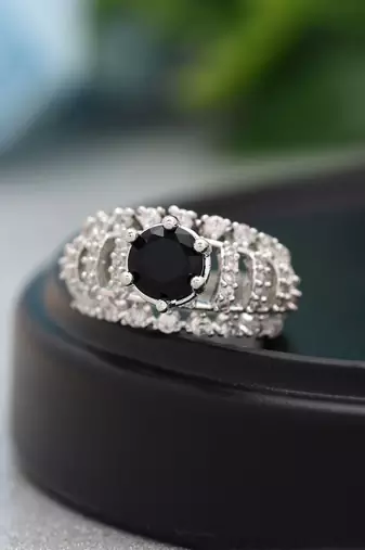 Black color american diamond ring
