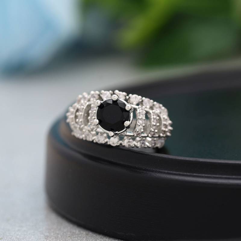 Black color american diamond ring