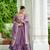 Lavender vichitra silk embroidered sequins anarkali suit festive wear