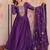 Purple star georgette zari sequins embroidered gown with dupatta