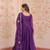 Purple star georgette zari sequins embroidered gown with dupatta