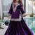 Purple Zari Embroidered Velvet Top With Palazzo