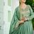 Pista green vichitra silk embroidered sequins anarkali suit festive wear