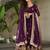 Purple faux georgette zari sequins embroidered anarkali suit festive wear