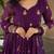 Purple faux georgette zari sequins embroidered anarkali suit festive wear
