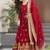 Maroon faux georgette zari sequins embroidered anarkali suit festive wear