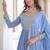 Mita sky blue faux georgette sequins zari embroidered gown with dupatta