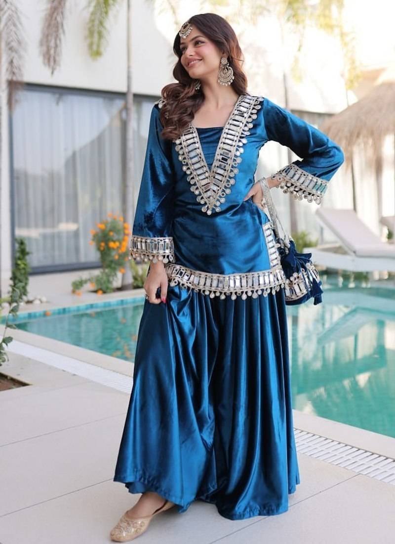 Velvet Mirror Kurta set