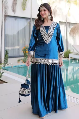 Velvet Mirror Kurta set