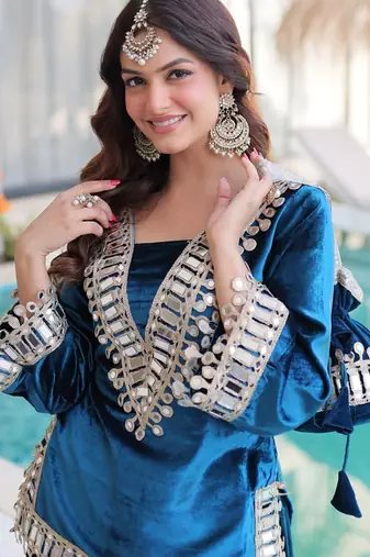 Velvet Mirror Kurta set