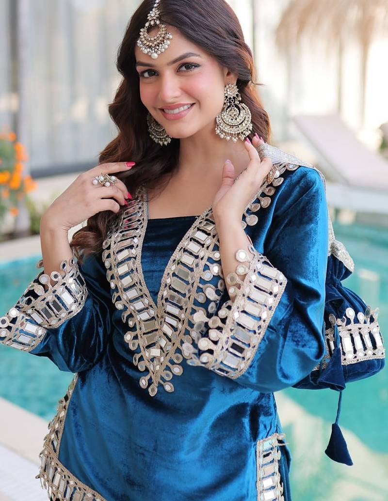 Velvet Mirror Kurta set