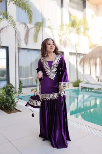 Velvet Mirror Kurta set