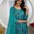 Dark blue premium chanderi & riyon export quality long kurti set with heavy najmin dupatta