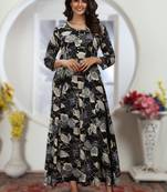 Black premium chanderi & riyon export quality long kurti set with heavy najmin dupatta