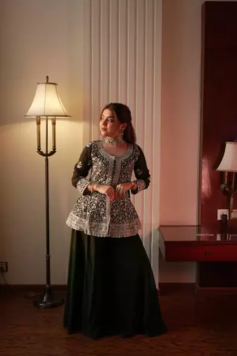 Green Heavy Sequins Embroidered Kurta set